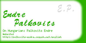 endre palkovits business card